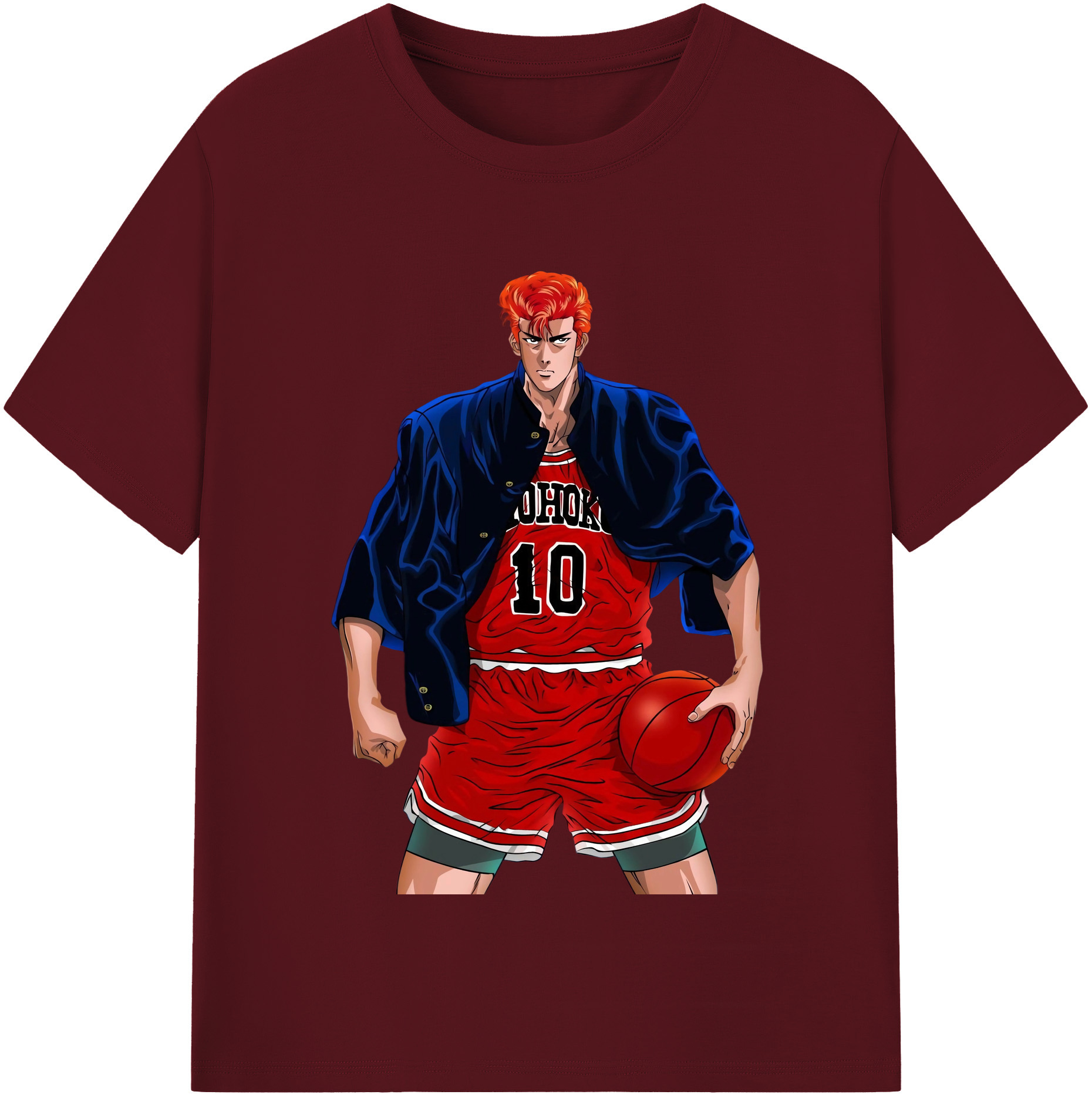 SLAM DUNK／スラムダンク 綿100％半袖Tシャツ（フロントプリント）
